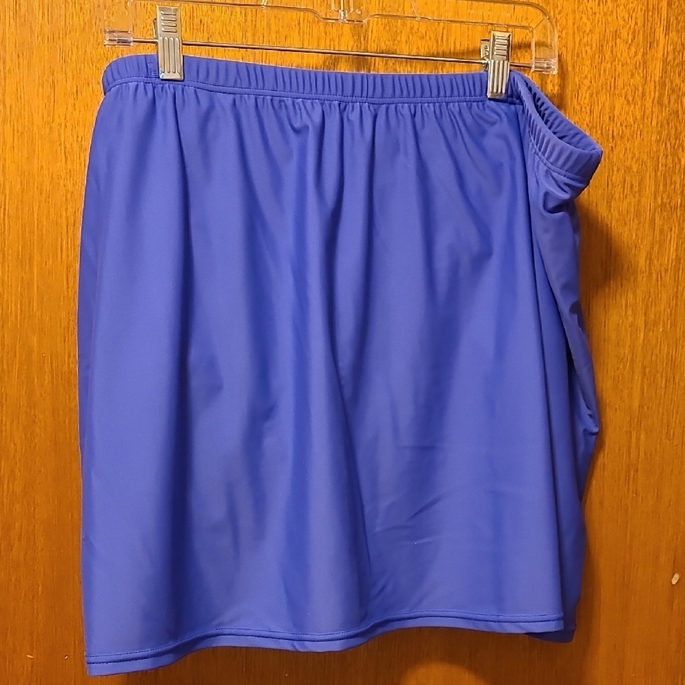 Croft & Barrow Blue Knee-Length Swim Skirt